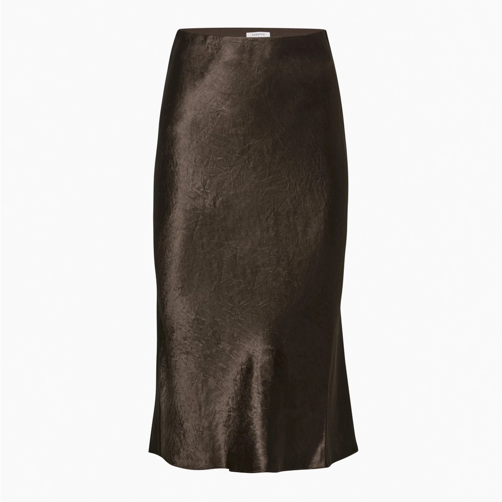 Babaton Brown Midi Slip Skirt